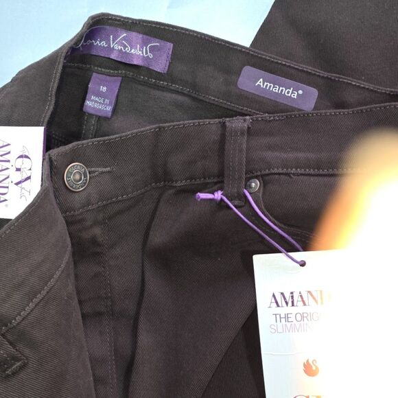 GLORIA VANDERBILT Womens Classic Amanda High Rise Tapered Jean Size:18 Brown - Picture 9 of 10